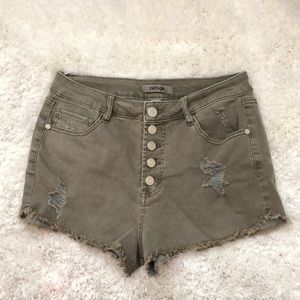 High Waisted Shorts- Olive